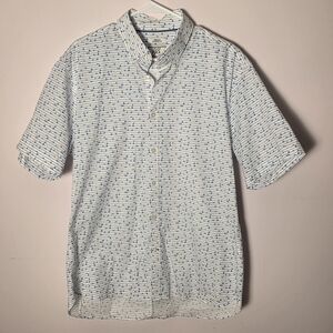 Jos A Bank 1905 Nautical Print Shirt Large Blue Sailboat Button Down Coastal